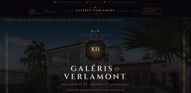 Agence immobilière site internet demo : Galeris Verlamont