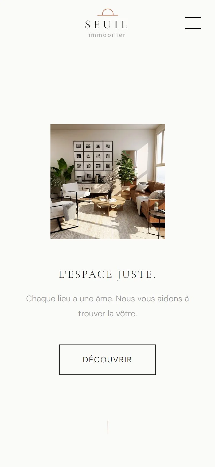 Agence immobilière site internet demo : Seuil — mobile