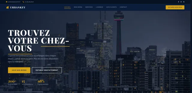 Agence immobilière site internet demo : Urbankey