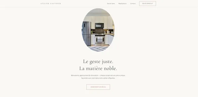 Artisan site internet demo : Ateliergauthier