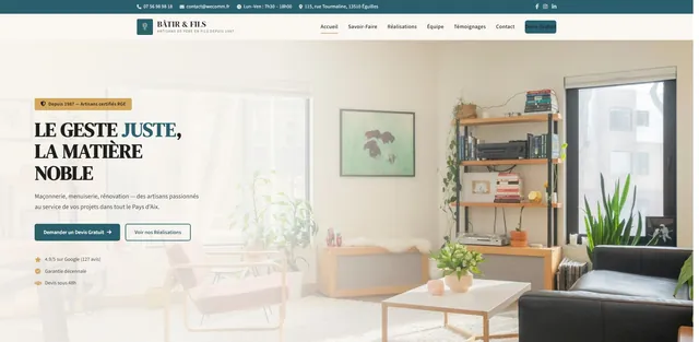Artisan site internet demo : Batir Et Fils