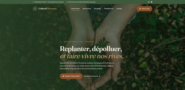 Exemple site web Collectif Riveraine pour Association