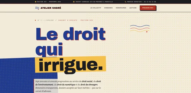 Exemple site web Atelier Ondre pour Avocat