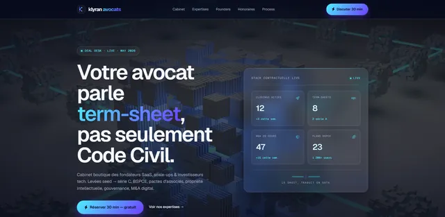 Klyran Avocats : demo creation web pour Avocat