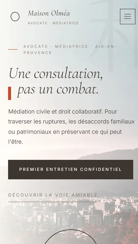 Exemple site web Maison Olmea pour Avocat