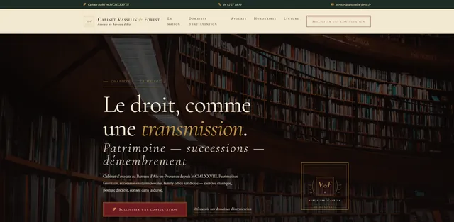 Vasselin Forest : demo creation web pour Avocat