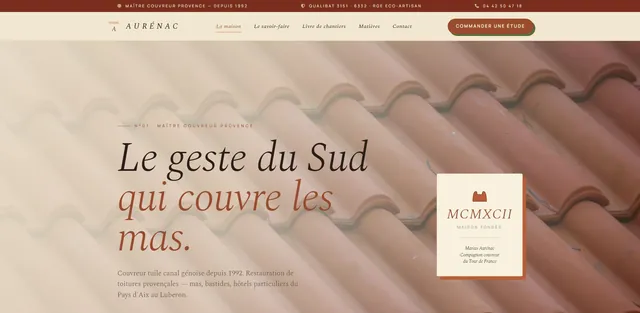 Maison Aurenac : demo creation web pour Couvreur