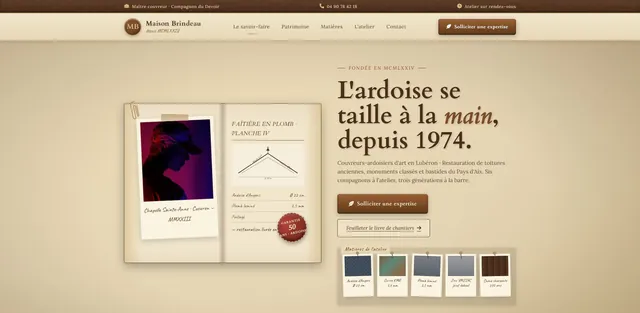 Couvreur site internet demo : Maison Brindeau