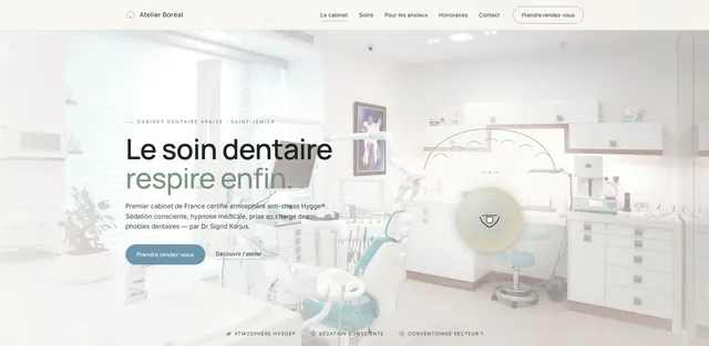 Exemple site web Atelier Boreal pour Dentiste