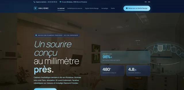 Dentiste site internet demo : Cabinet Halione
