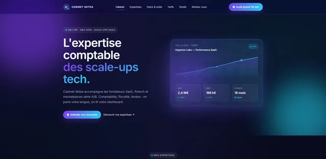 Exemple site web Cabinet Aktea pour Expert-comptable