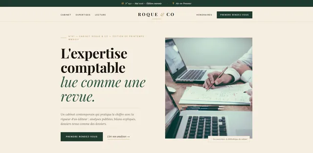 Exemple site web Cabinet Roque Co pour Expert-comptable