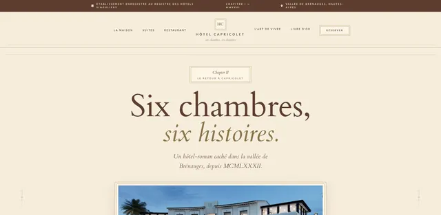 Hotel Capricolet : demo creation web pour Hotel
