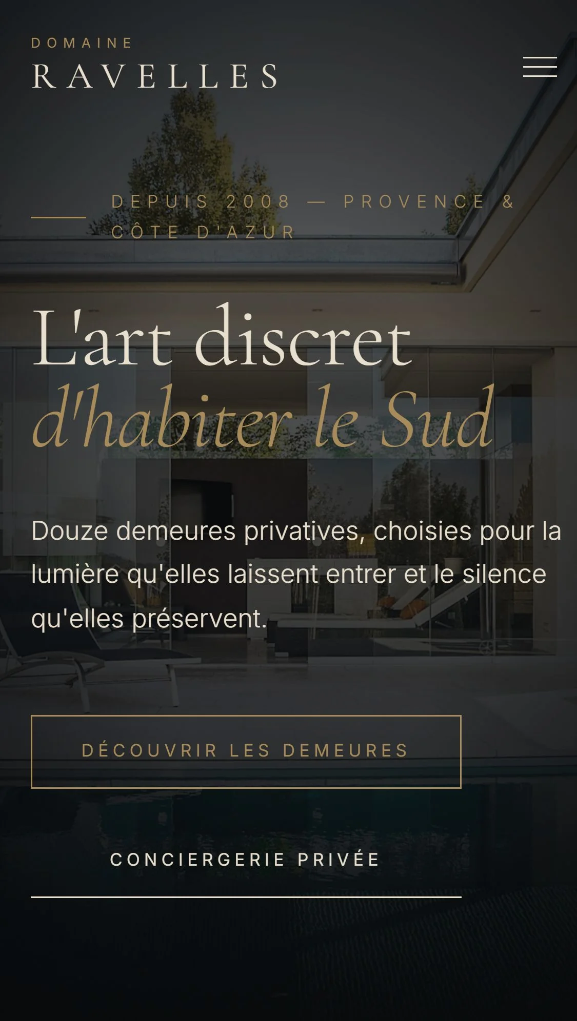 Domaine De Ravelles : demo creation web pour Location saisonnière — mobile