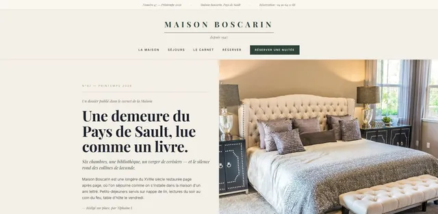 Exemple site web Maison Boscarin pour Location saisonnière