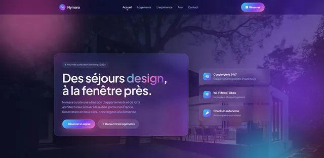 Location saisonnière site internet demo : Nymara