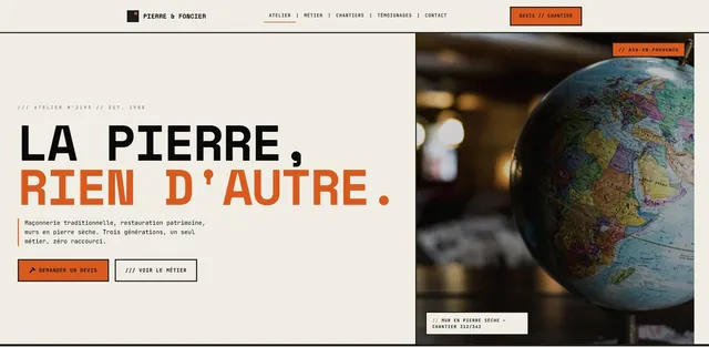 Pierre Foncier : demo creation web pour Maçon