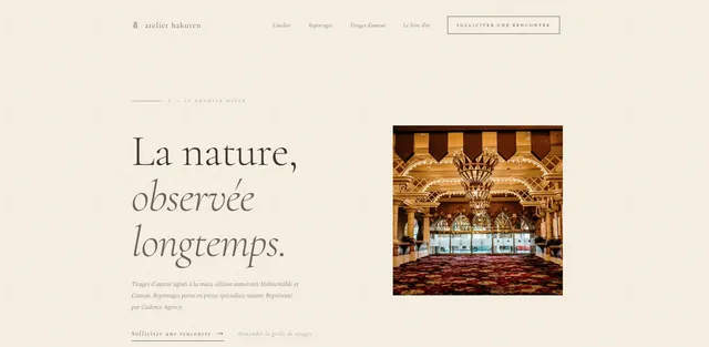 Atelier Hakuren : demo creation web pour Photographe