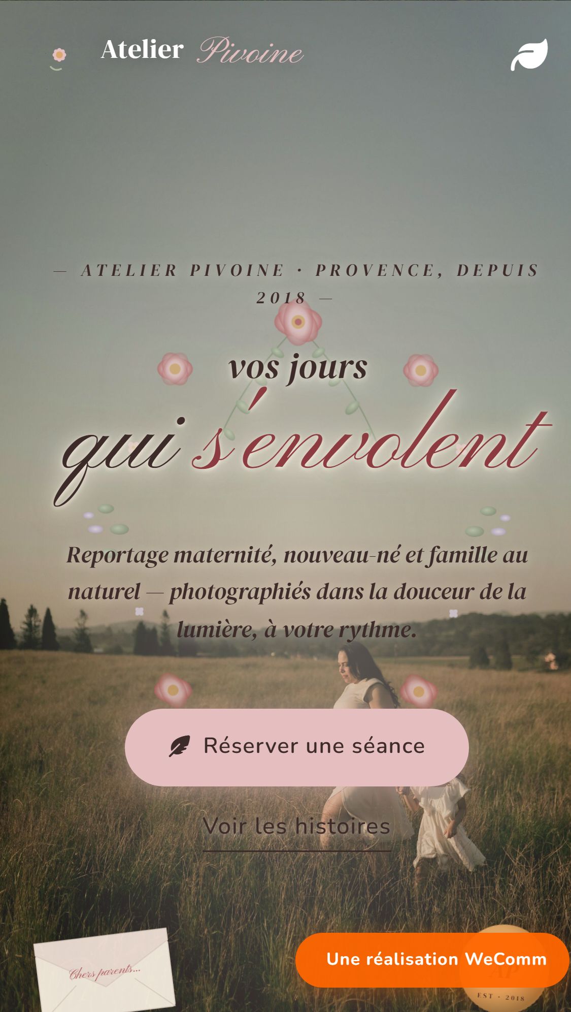 Atelier Pivoine : demo creation web pour Photographe