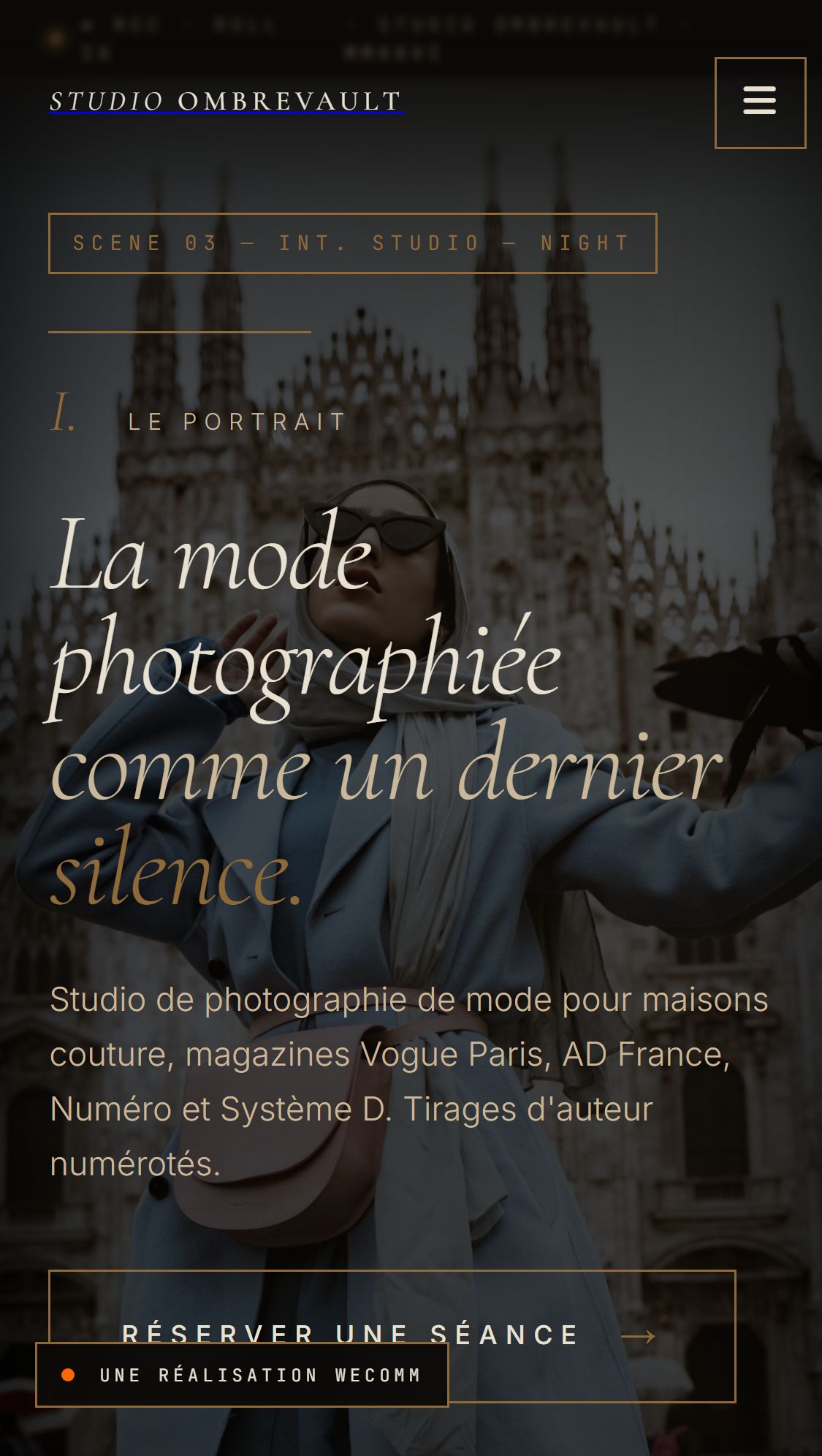 Exemple site web Studio Ombrevault pour Photographe