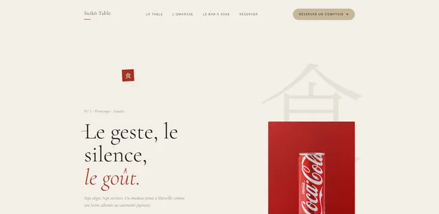 Suiko Table : demo creation web pour Restaurant