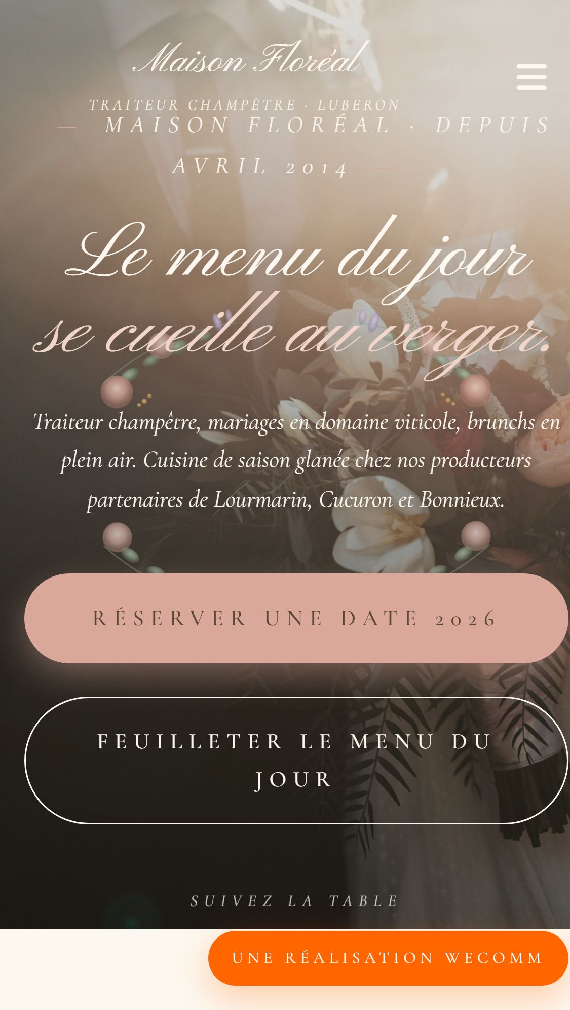 Exemple site web Maison Floreal pour Traiteur
