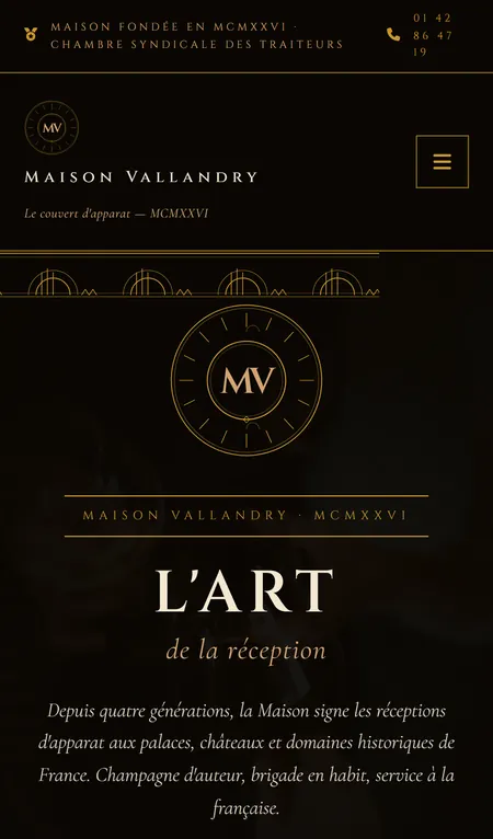 Traiteur site internet demo : Maison Vallandry