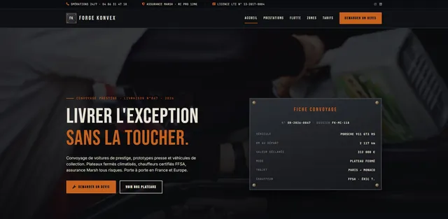 VTC site internet demo : Forge Konvex