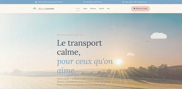 Exemple site web Maison Lucenne pour VTC