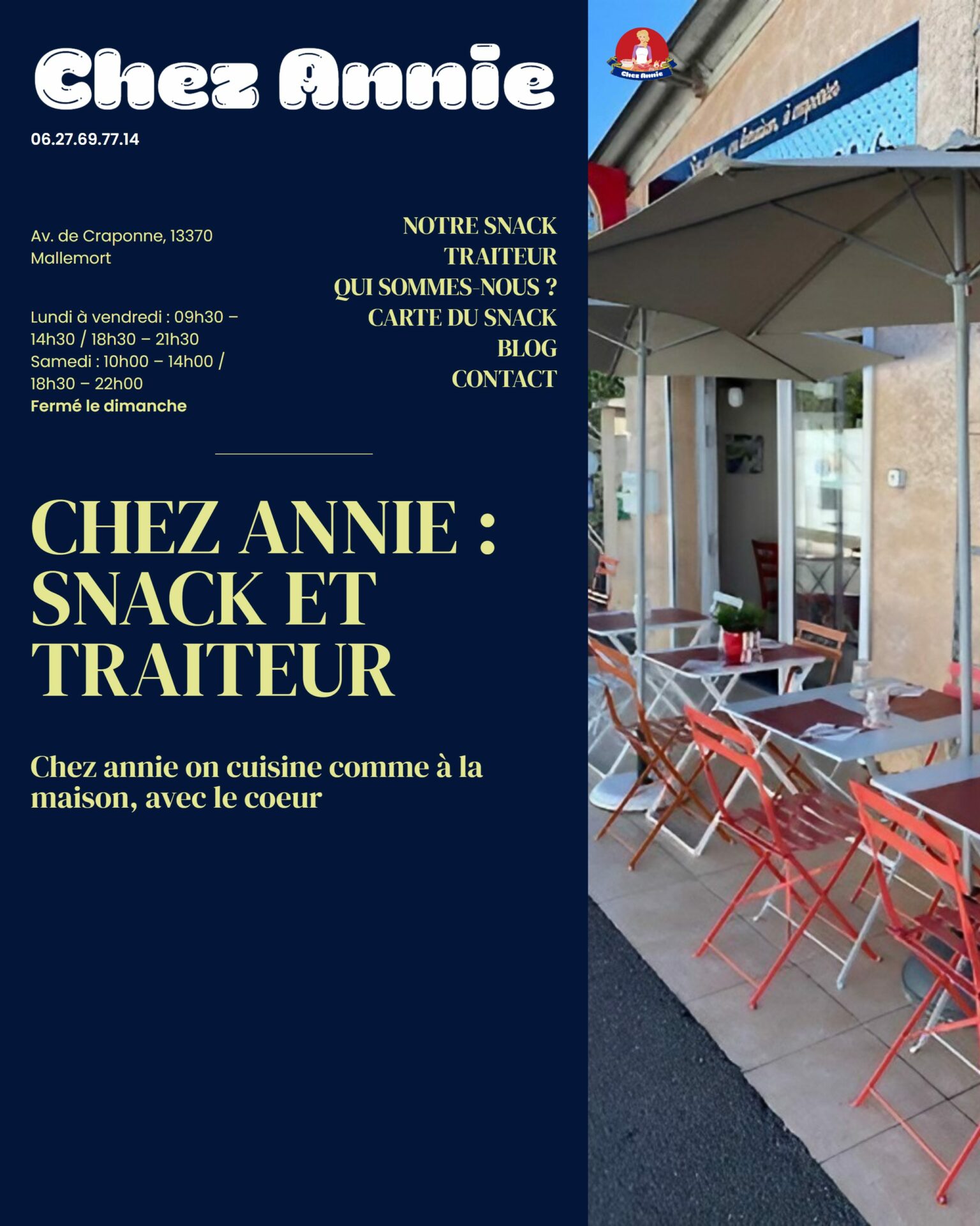 Aperçu du site de Chez Annie, traiteur à Mallemort