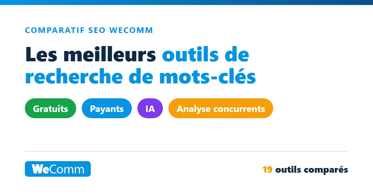 outils recherche mots cles seo comparatif Comparatif des meilleurs outils de recherche de mots-clés SEO par WeComm
